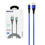 کابل شارژ فست 2 متری آیفون NITU مدل NC205 - آبی (گارانتی 12 ماه تعویض نیکان همراه)