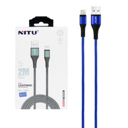 کابل شارژ فست 2 متری آیفون NITU مدل NC205 - آبی (گارانتی 12 ماه تعویض نیکان همراه)