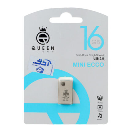 Queen Mini Ecco USB2.0 Flash Memory-16GB نقره ای (گارانتی مادام العمر شرکت آی تین)