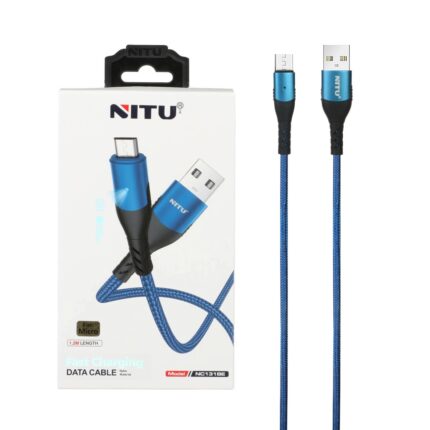 کابل شارژ 1.2 متری فست اندروید NITU مدل NC131BE - آبی (گارانتی 18 ماه تعویض نیکان همراه)