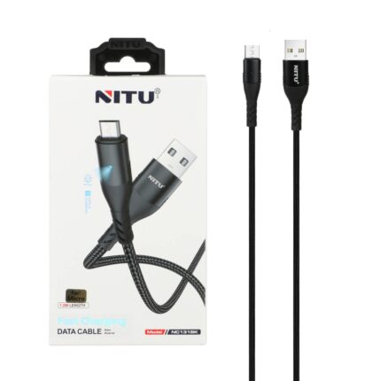 کابل شارژ 1.2 متری فست اندروید NITU مدل NC131BK - مشکی (گارانتی 12 ماه تعویض نیکان همراه)