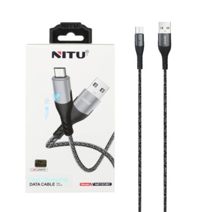 کابل شارژ 1.2 متری فست اندروید NITU مدل NC131GY - خاکستری (گارانتی 12 ماه تعویض نیکان همراه)