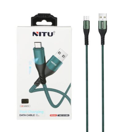 کابل شارژ 1.2 متری فست اندروید NITU مدل NC131GN - سبز (گارانتی 18 ماه تعویض نیکان همراه)