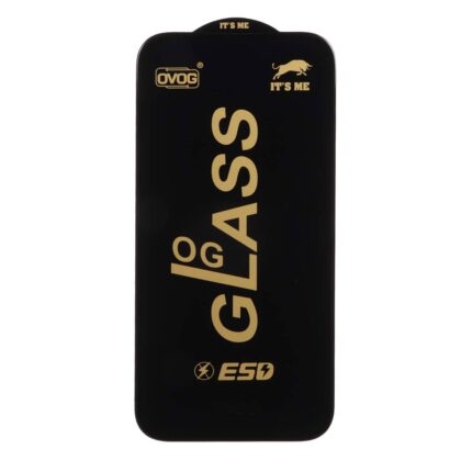 محافظ صفحه نمایش شیشه ای درجه یک Apple iphone 16 - Full Cover OG - ESD OVOG - مشکی (بدون پک)
