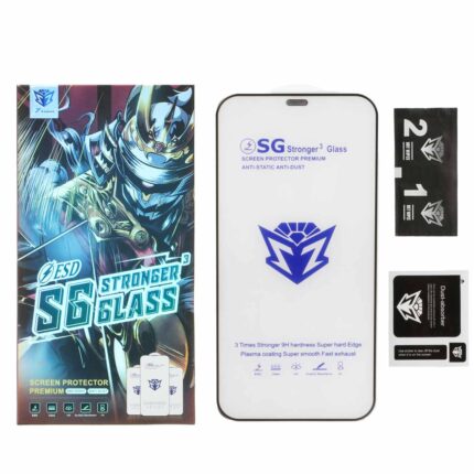 محافظ صفحه نمایش شیشه ای Full Cover Esd-SG مدل iPhone 12 Pro Max (پک دار)