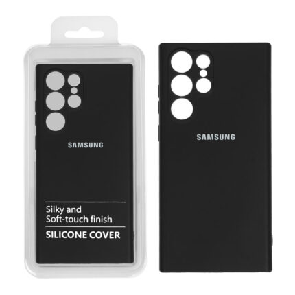 قاب نیو سیلیکون محافظ لنزدار RFF مدل Samsung S22 Ultra مشکی (پک دار)