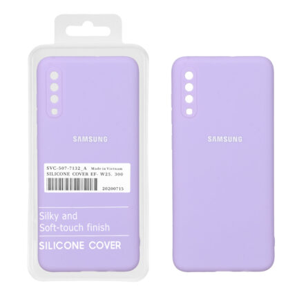 قاب نیو سیلیکون محافظ لنزدار RFF مدل Samsung A70 / A70S - یاسی (پک دار)
