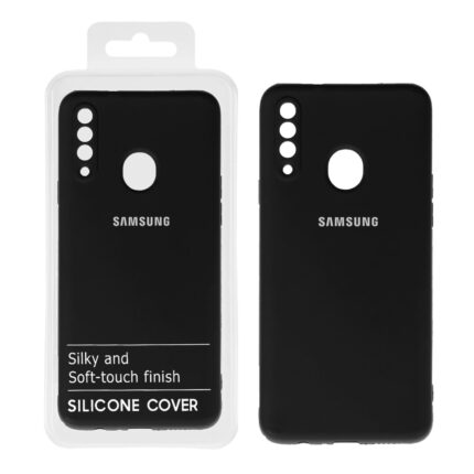 قاب نیو سیلیکون محافظ لنزدار RFF مدل Samsung A20S - مشکی (پک دار)