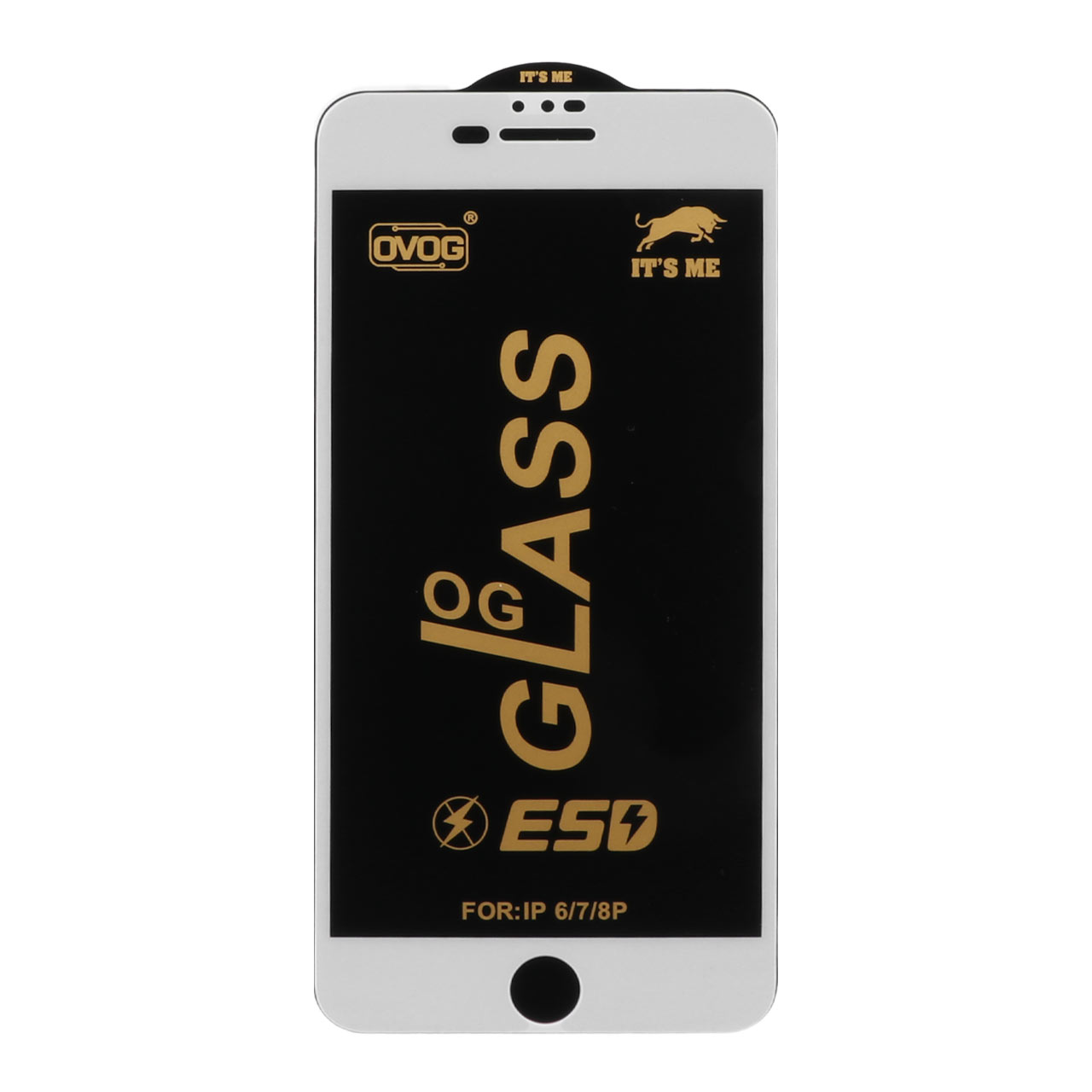 768254 محافظ صفحه نمایش شیشه ای درجه یک Apple iphone 6 Plus / 6S Plus / 7 Plus / 8 Plus - Full Cover OG - ESD OVOG (بدون پک) - سفید - تصویر 1