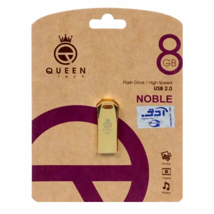 Queen NOBLE USB2.0 Flash Memory - 8GB طلایی (گارانتی مادام العمر شرکت آی تین)