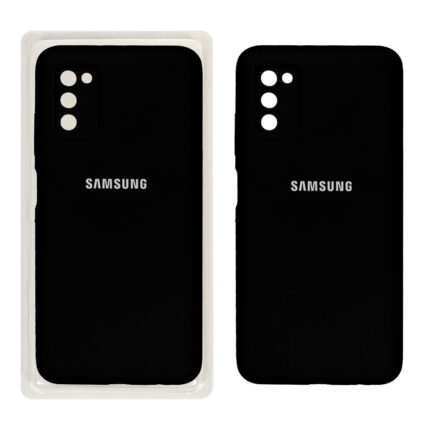 قاب سیلیکونی پاک کنی محافظ لنزدار اورجینال Samsung A02S/A03S - مشکی (پک اصلی)