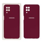 قاب سیلیکونی پاک کنی محافظ لنزدار اورجینال Samsung A12/M12/F12 - زرشکی (پک اصلی)