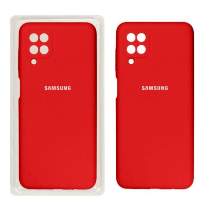 قاب سیلیکونی پاک کنی محافظ لنزدار اورجینال Samsung A12/M12/F12 - قرمز (پک اصلی)