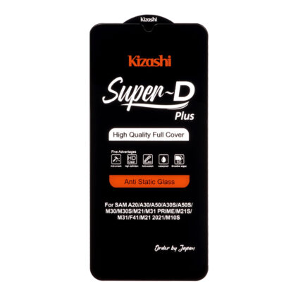 محافظ صفحه نمایش شیشه ای Full Cover SuperD Plus - Kizashi مدل Samsung A20 / A30 / A30S / A50 / A50S / M10S / M21 / M21S / M30 / M30S / M31 / Redmi Note 7 / Note 7 pro / Note 7s / Honor 9a / Y6p (بدون پک)