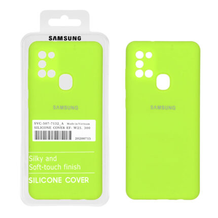قاب سیلیکونی پاک کنی اورجینال درجه یک Samsung Galaxy A21s - سبز فسفری (پک دار)