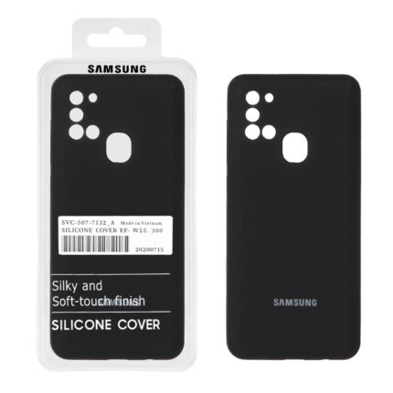 قاب سیلیکونی پاک کنی اورجینال درجه یک Samsung Galaxy A21s - مشکی (پک دار)