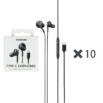 پک 10 عددی هندزفری با سیم سامسونگ AKG-S23 با پورت Type-C- مشکی - DST (گارانتی شش ماهه) -درجه یک