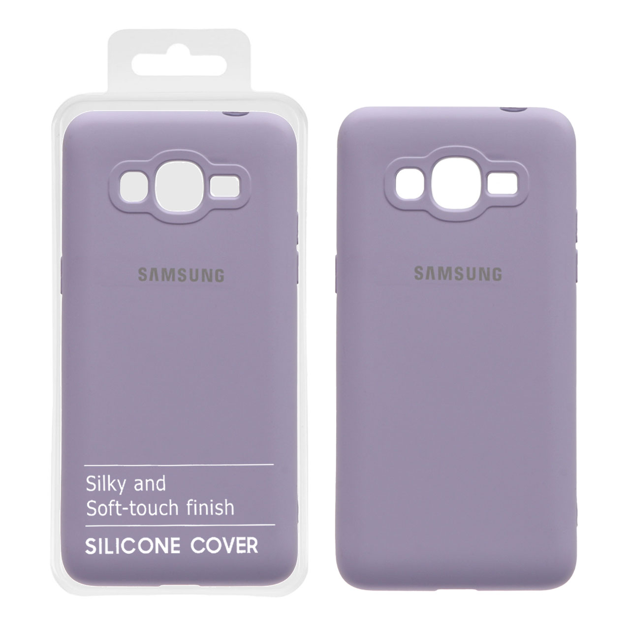 880716 قاب نیو سیلیکون محافظ لنزدار RFF مدل Samsung Galaxy J2 Prime / G530 / Grand Prime - یاسی (پک دار) - تصویر 1