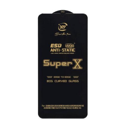محافظ صفحه نمایش آنتی استاتیک Full Cover Super X مدل Samsung A20 / A30 / A30S / A50 / A50S / M10S / M21 / M21S / M30 / M30S / M31 / Redmi Note 7 / Note 7 pro / Note 7s / Honor 9a / Y6p