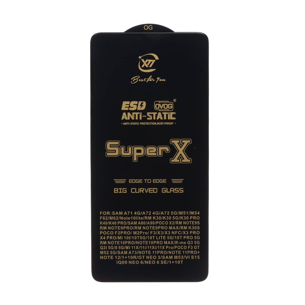 916698 محافظ صفحه نمایش آنتی استاتیک Full Cover Super X مدل Samsung A71 / A72 / A73 / M51 / M52 / M53 / M54 / M62 / Note 12 Pro 5G / Note 12 Pro Plus / Poco X5 Pro / Poco F5 - تصویر 1