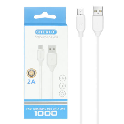 کابل شارژ اندروید CHERLO مدل CH-V801 - سفید - SMO