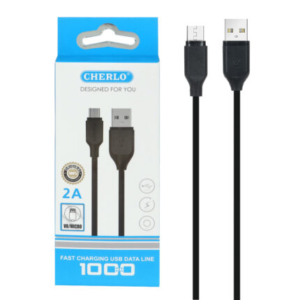کابل شارژ اندروید CHERLO مدل CH-V801 - مشکی - SMO