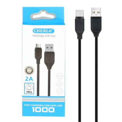 کابل شارژ CHERLO Type-C مدل CH-TC01 - مشکی - SMO