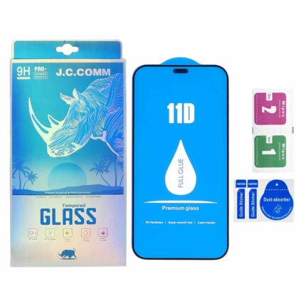 محافظ صفحه نمایش شیشه ای 11D درجه یک Iphone 12 Mini - Full Cover J.C.Comm (پک دار) - مشکی
