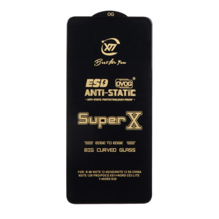محافظ صفحه نمایش آنتی استاتیک Full Cover Super X مدل Xiaomi Redmi Note 12 4G / Redmi Note 12 5G / Poco X5 / Honor X8 / X8A / X10 / Realme 11 / Oppo A98 / Oppo A58