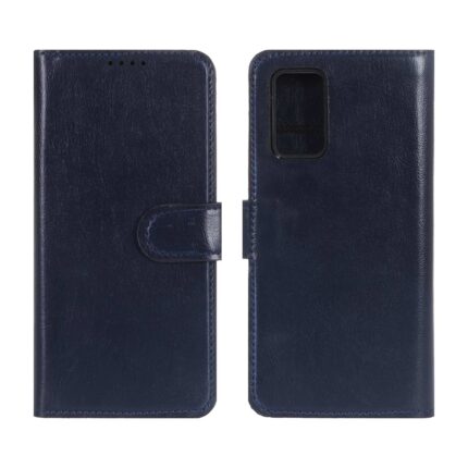 کیف موبایل چرمی مگنتی محافظ لنزدار Xiaomi Poco M3 / Redmi 9T 4G - سرمه ای