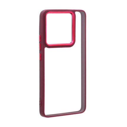 قاب شفاف New skin مدل Xiaomi Mi 13T / Mi 13T Pro - زرشکی (بدون پک)