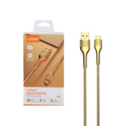 کابل شارژ فست LDNIO Type-C مدل LS651 - طلایی