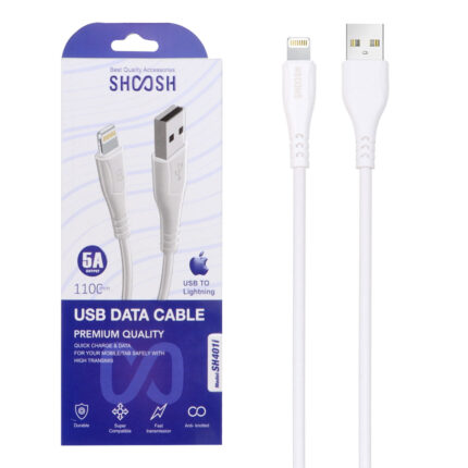 کابل شارژ 1.1 متری فست آیفون Shoosh مدل SH401i - سفید - SMO