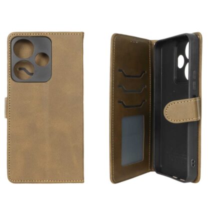 کیف موبایل مگنتی درجه یک داخل خز MNC Plus مدل Xiaomi Redmi 13X / Redmi 13 4G / Poco M6 4G - سبز زیتونی