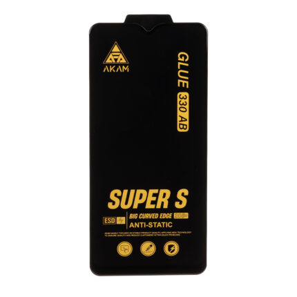 محافظ صفحه نمایش شیشه ای Full Cover Super S AKAM با چسب 330 مدل Samsung Galaxy A20s