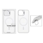 قاب Bracket چرمی دور دوخت MagSafe لنز استندشو Apple iPhone 13 / iPhone 14 - سفید (پک دار)