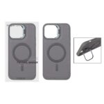 قاب Bracket چرمی دور دوخت MagSafe لنز استندشو Apple iPhone 13 Pro Max - خاکستری (پک دار)