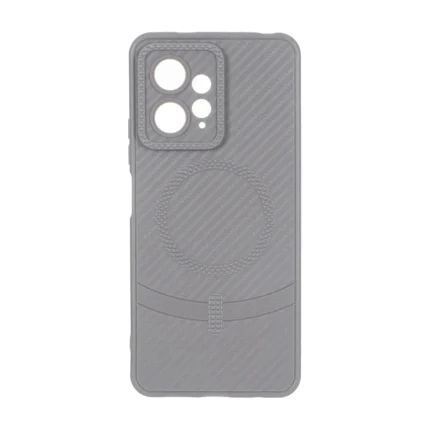 قاب هاشور لنز برجسته طرح مگ سیف سوزنی Xiaomi Redmi Note 12 4G - طوسی