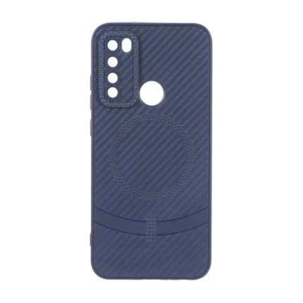قاب هاشور لنز برجسته طرح مگ سیف سوزنی Xiaomi Redmi Note 8 - سرمه ای