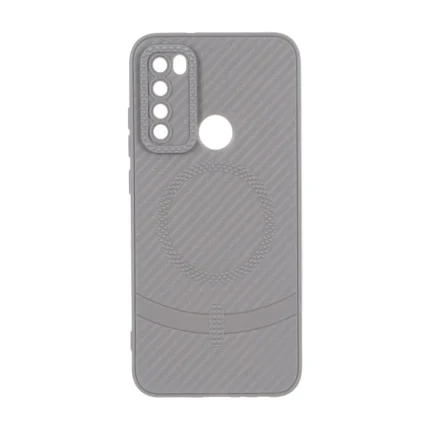 قاب هاشور لنز برجسته طرح مگ سیف سوزنی Xiaomi Redmi Note 8 - طوسی