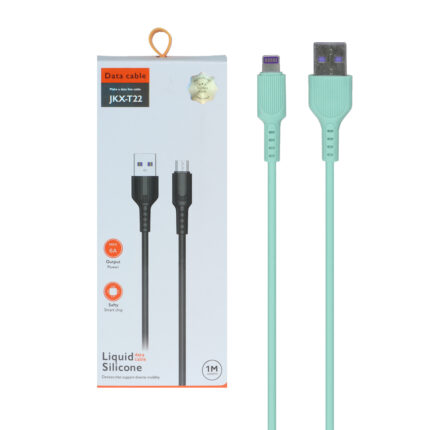 کابل شارژ فست آیفون مدل JKX-T22 - سبز آبی - AZR (گارانتی شش ماهه AZR)