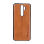 قاب Puloka طرح چرم دوخت دار Xiaomi Redmi Note 8 Pro - قهوه ای کد 1