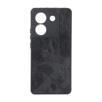 قاب طرح چرم Cartier محافظ لنزدار Xiaomi Poco M7 Pro 5G - مشکی