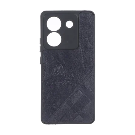 قاب طرح چرم Cartier محافظ لنزدار Xiaomi Poco M7 Pro 5G - سرمه ای