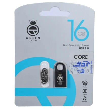فلش مموری Queen tech USB2.0 مدل Core ظرفیت 16GB - مشکی (گارانتی مادام العمر شرکت آی تین)