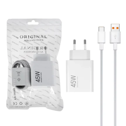 شارژر دیواری فست سرکارتنی تک پورت Xiaomi مدل MDY-17-EF 45W به همراه کابل شارژ Type-C - سفید (گارانتی شش ماهه نیکان همراه)