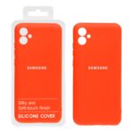 قاب نیو سیلیکون محافظ لنزدار Samsung A04E -RF - نارنجی (پک دار)