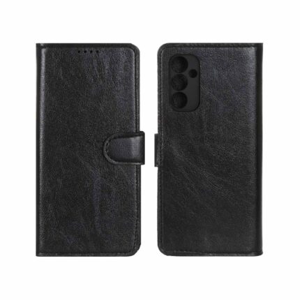 کیف موبایل چرمی مگنتی محافظ لنزدار Samsung Galaxy A14 - مشکی