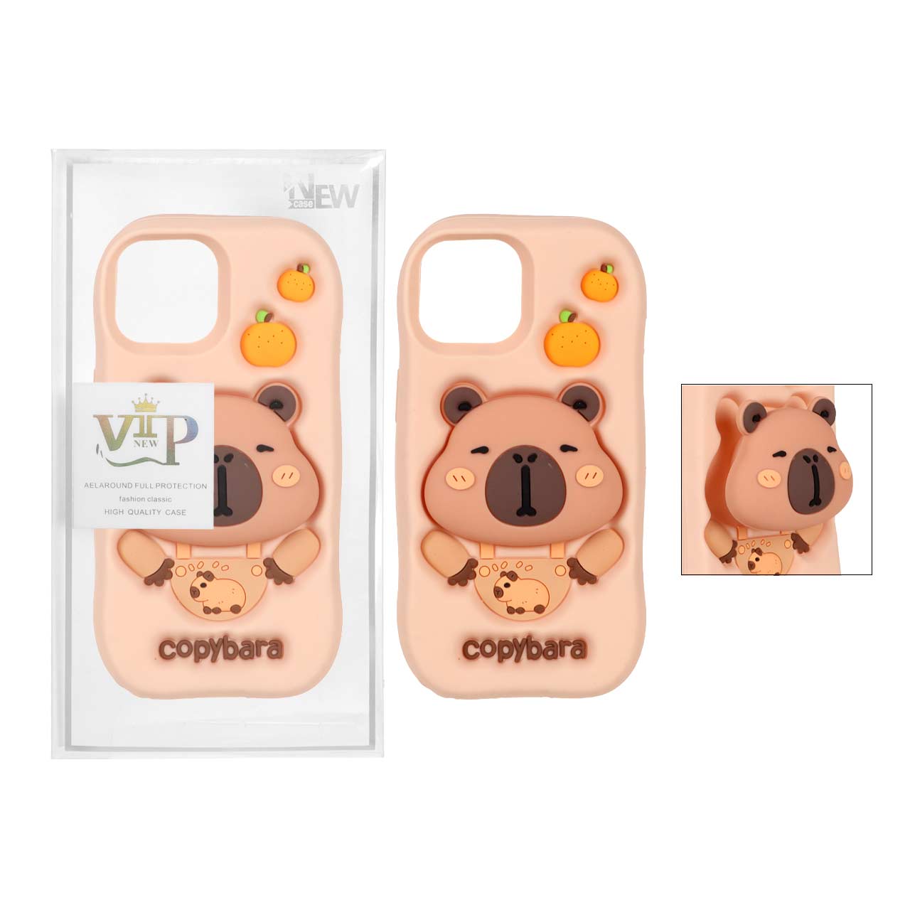 1307102 قاب سیلیکونی Copybara استندشو Apple iPhone 15 / Apple iPhone 14 / Apple iPhone 13 - گلبهی (پک دار) - تصویر 1