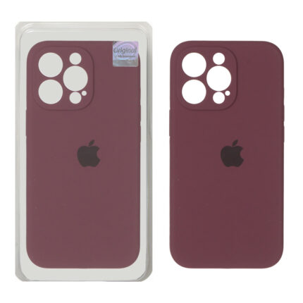 قاب سیلیکونی پاک کنی اورجینال Master Quality مدل Apple iPhone 13 Pro - زرشکی (پک دار)
